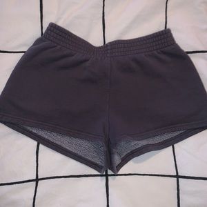 Aritzia sweat-shorts in echo gray